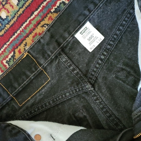 ❤ VINTAGE LEVI'S | 505 Black Denim Straight Leg Regular Fit 29 x 34 - Picture 11 of 16